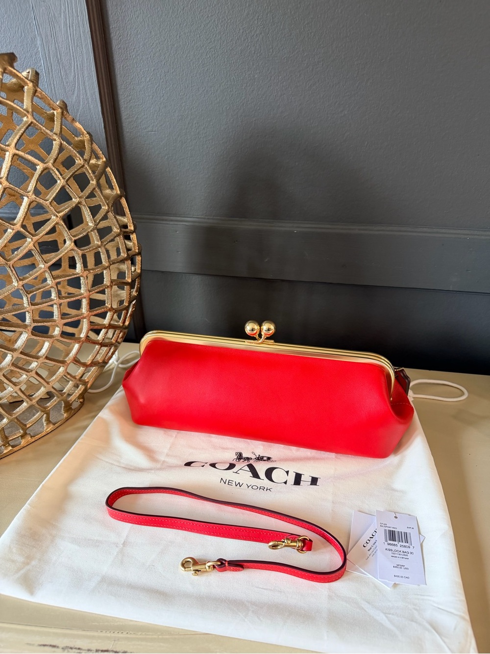 Coach Kisslock Frame Bag 30 Sport Red (CFL83) | Limited Edition | Sold Out